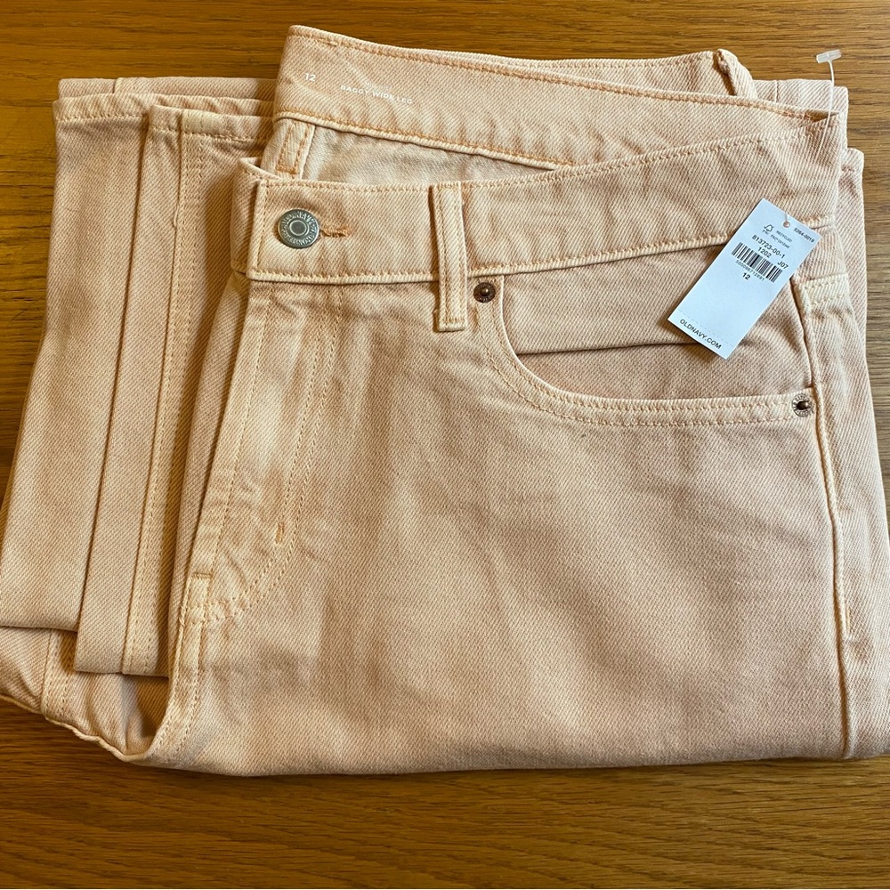 Peach/pink wide leg Denim Jeans